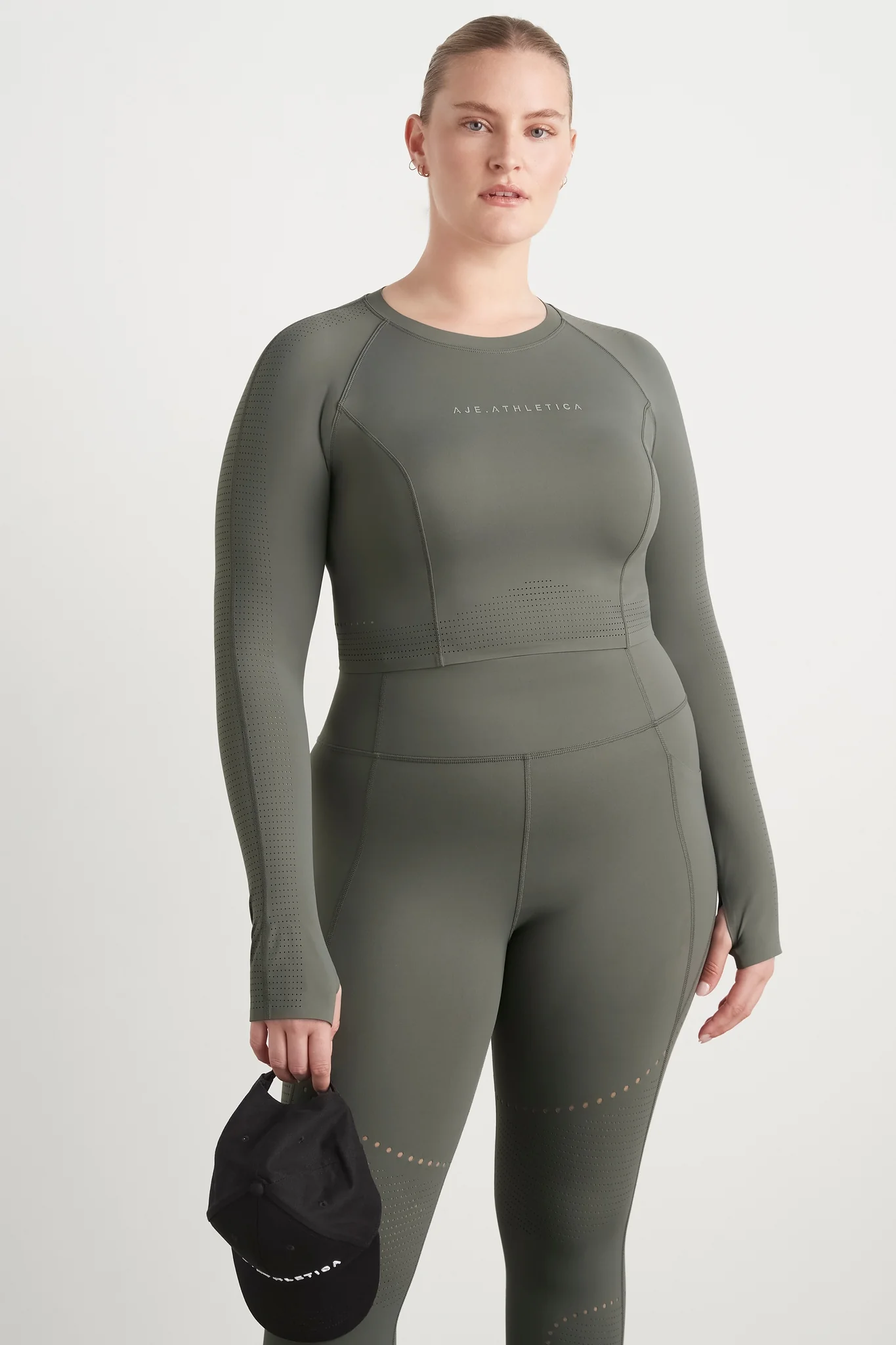 Perforated Long Sleeve Crop Top 340 10 Perforated Long Sleeve Crop Top 340