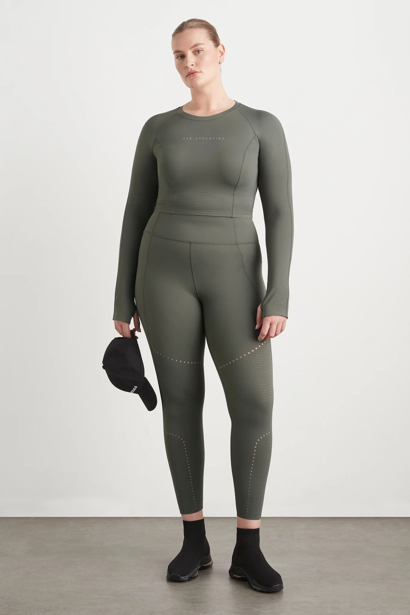 Perforated Long Sleeve Crop Top 340 11 Perforated Long Sleeve Crop Top 340