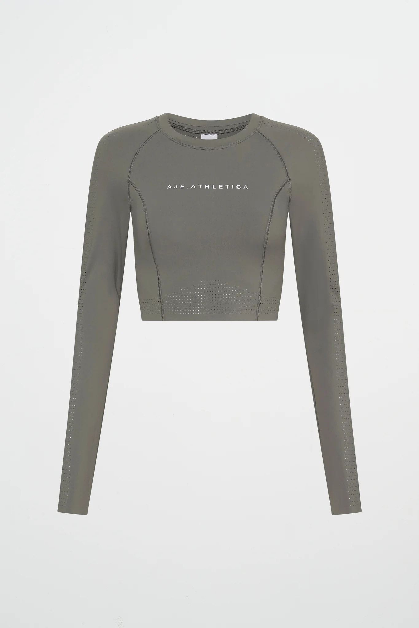 Perforated Long Sleeve Crop Top 340 2 Perforated Long Sleeve Crop Top 340
