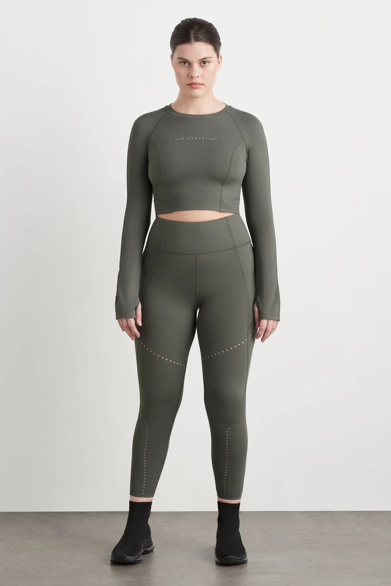 Perforated Long Sleeve Crop Top 340 7 Perforated Long Sleeve Crop Top 340