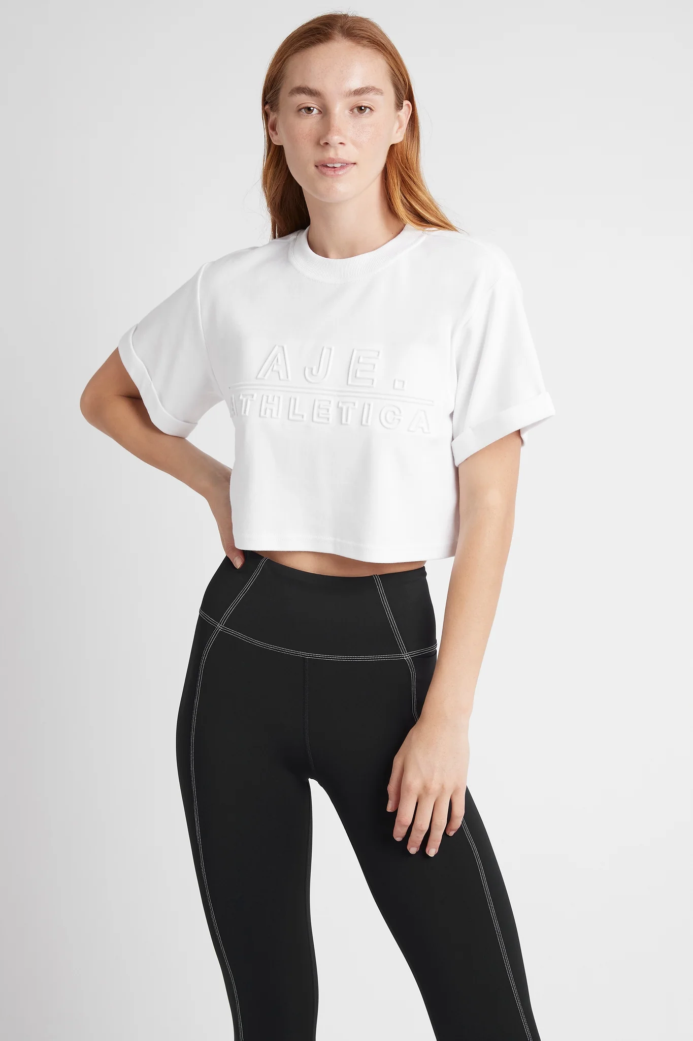 Cropped Embossed Classic Logo T-Shirt 105
