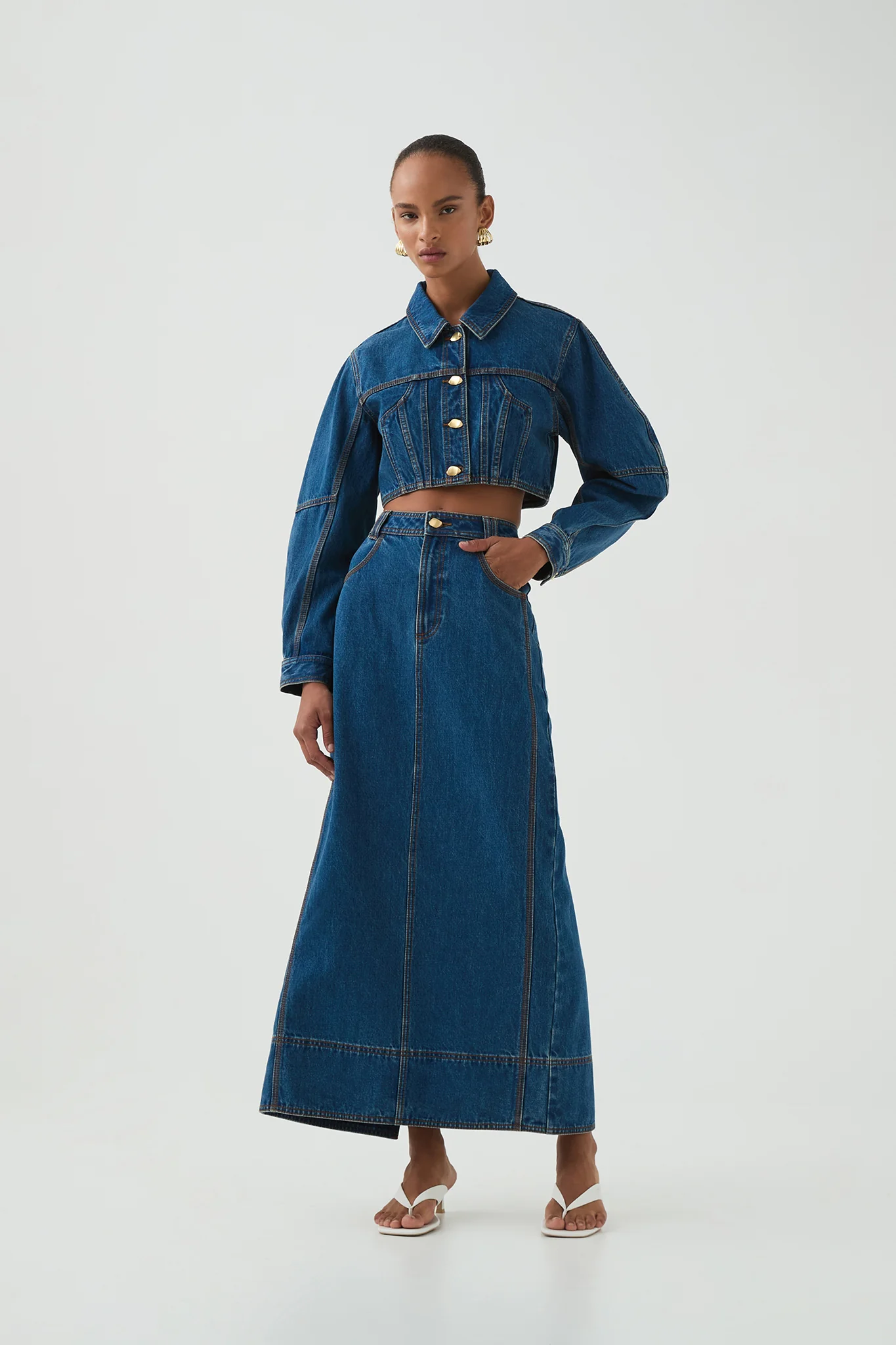 Phoenix Denim Midi Skirt 1 Phoenix Denim Midi Skirt