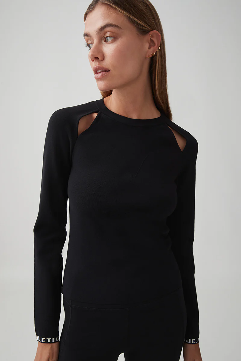 Knitted Long Sleeve Panelled Top 447